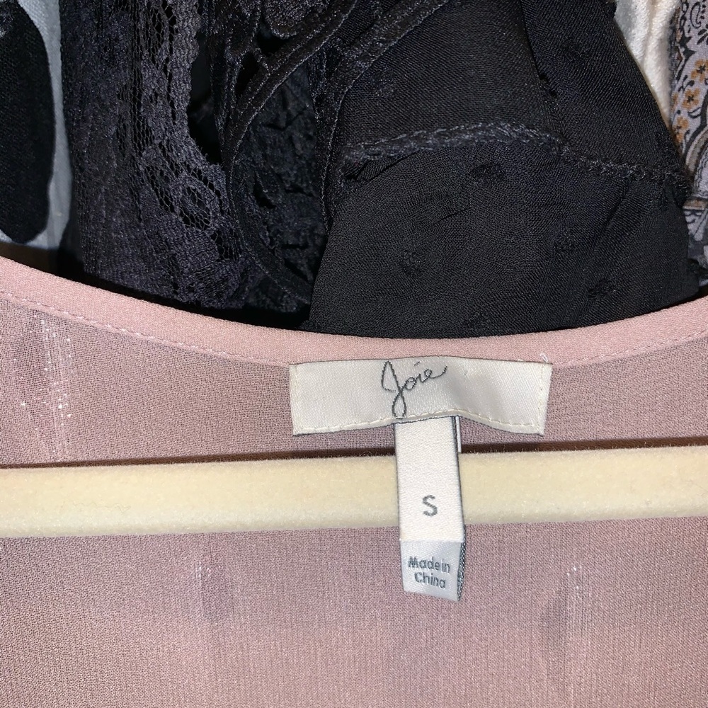 Joie Blush Pink Silk Metallic Thread Top S - Picture 5 of 5
